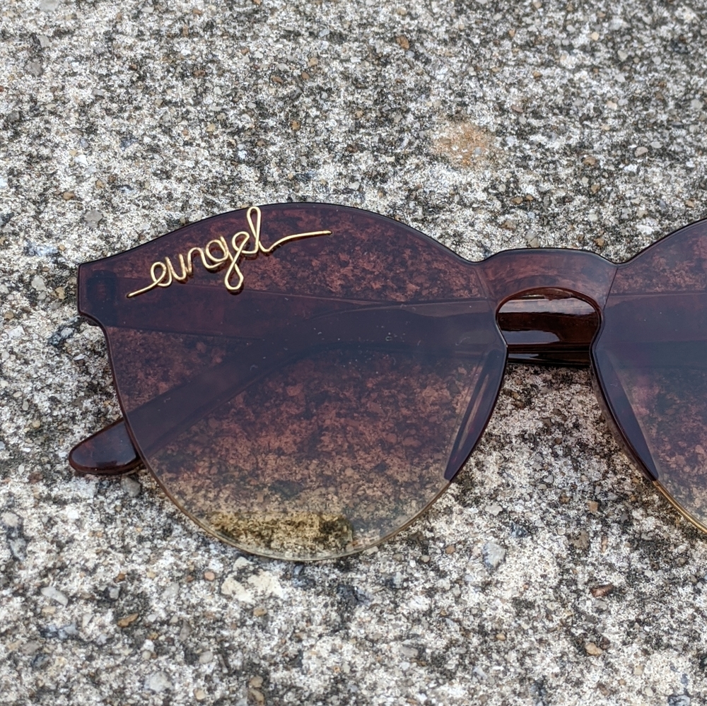 Handmade Angel Frameless Cat Eye Sunglasses